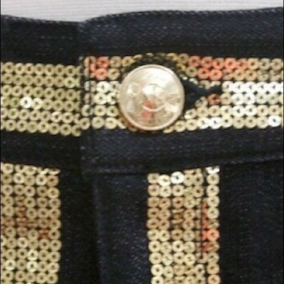 🛑BOGO 🆕NWOT Michael Kors Denim/Sequin Mini Skirt - Picture 3 of 8